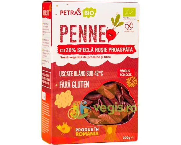 Penne cu 20% Sfecla Rosie Proaspata Ecologice/Bio 200g