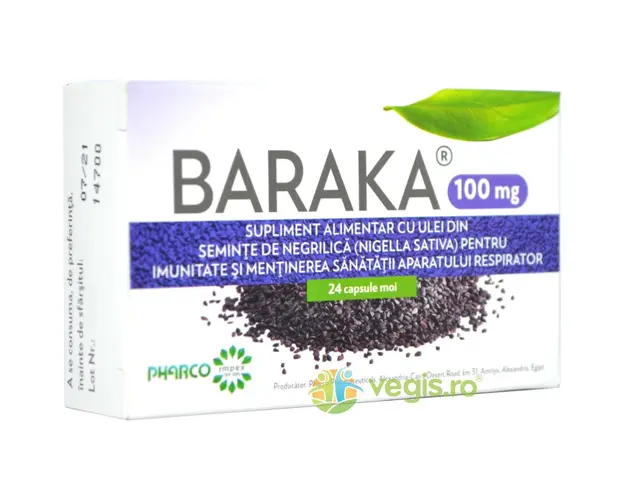 Baraka 100mg Negrilica (Chimen negru) 24cps moi
