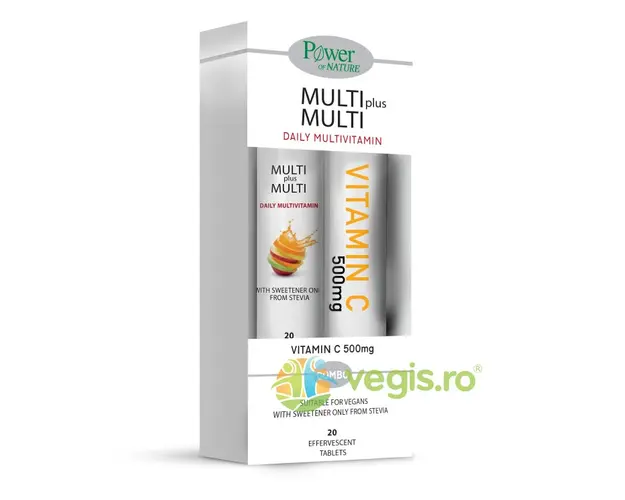 Pachet Multi + Multi 20tb efervescente + Vitamina C 500mg 20tb efervescente