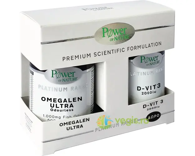 Pachet Omegalen Ultra Platinum 30cps + D-Vit 3 2000IU Platinum 20tb