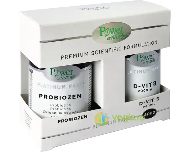 Pachet Probiozen Platinum 15cps + D-Vit 3 2000IU Platinum 20tb