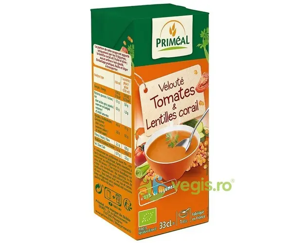 Supa Crema cu Rosii si Linte Rosie Ecologica/Bio 330ml