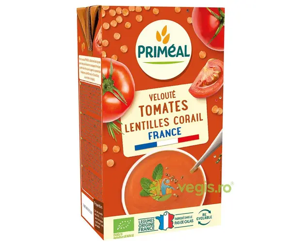 Supa Crema cu Rosii si Linte Rosie Ecologica/Bio 1L