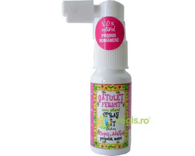 Gatulet Fericit (20ml) - Spray de Gat pentru Copii si Adulti cu Miere si Propolis