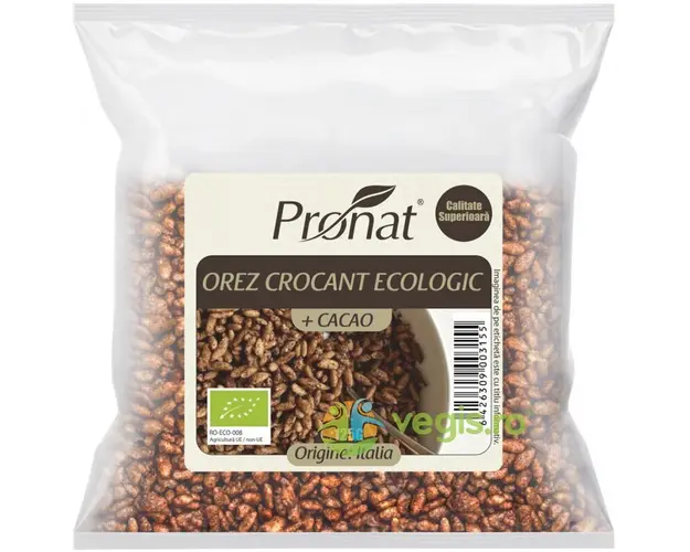 Orez Expandat Crocant cu Cacao Ecologic/Bio 125g