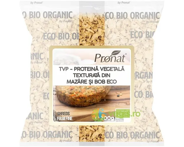 Proteina Vegetala Texturata (TVP) din Mazare si Bob Fasii Fine Ecologica/Bio 200g