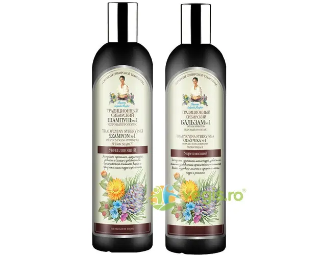 Pachet Sampon si Balsam Siberian Fortifiant cu Extract de Propolis si Cedru nr.1 550ml