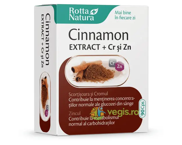 Extract de Scortisoara (Cinnamon) cu Zinc si Crom 90cps