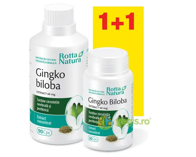 Pachet Ginkgo Biloba Extract 60mg 90cps+30cps