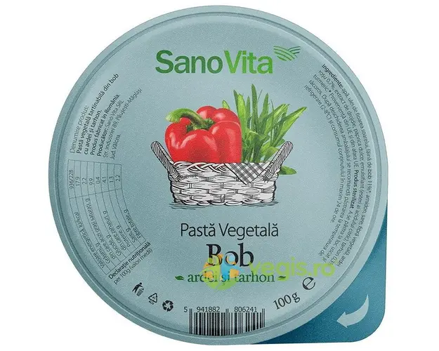 Pasta Vegetala din Bob cu Ardei si Tarhon 100g