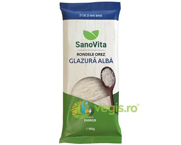 Rondele din Orez cu Glazura Alba 66g