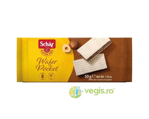 Napolitane cu Crema de Alune fara Gluten Wafers Pocket 50g