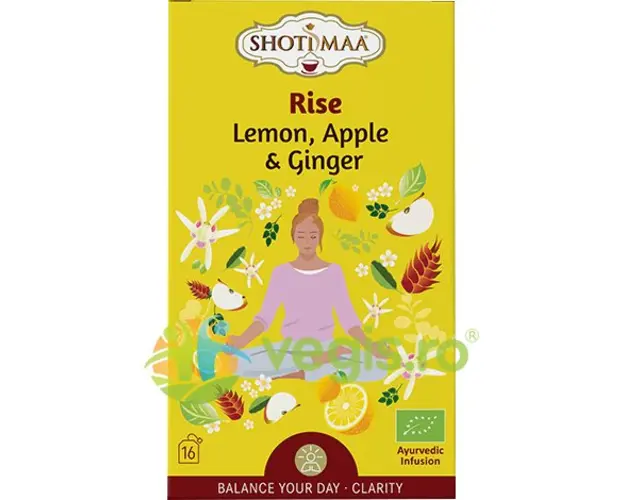 Ceai cu Lamaie, Mere si Ghimbir Sundial Rise Ecologic/Bio 16dz