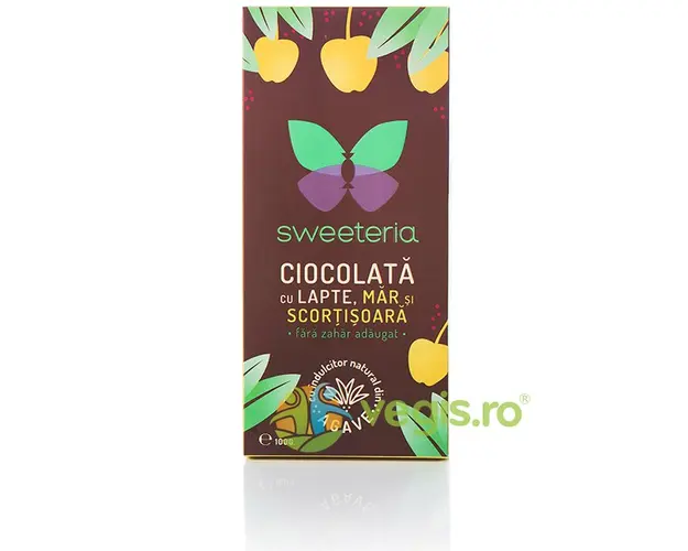 Ciocolata cu Lapte, Mar, Scortisoara si Indulcitor din Agave 100g