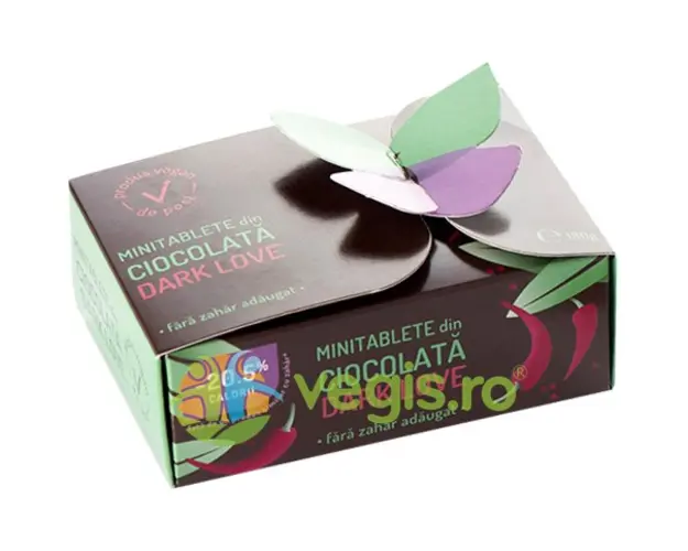 Minitablete din Ciocolata Extra Dark 98% fara Zahar Adaugat 180g