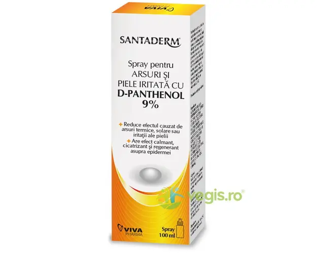 Spray pentru Arsuri si Piele Iritata cu D-Panthenol Santaderm 9% 100ml