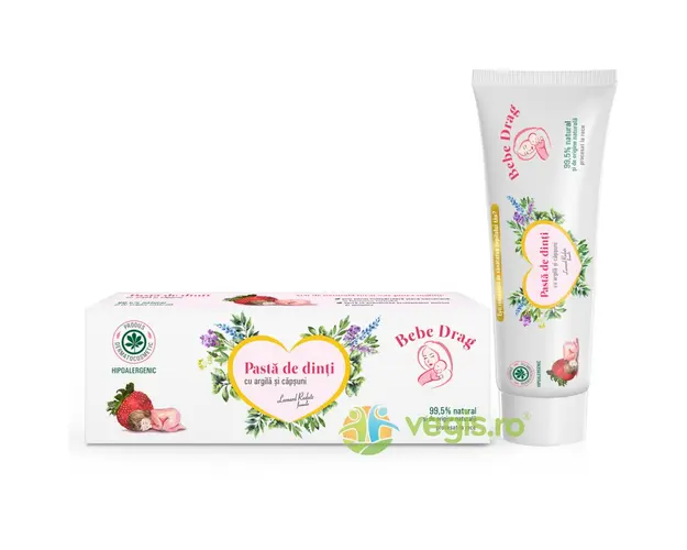 Pasta de Dinti Bebe Drag cu Argila si Capsuni 50ml