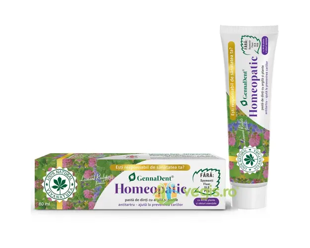 Pasta de Dinti GennaDent Homeopatic cu Argila si Plante 80ml