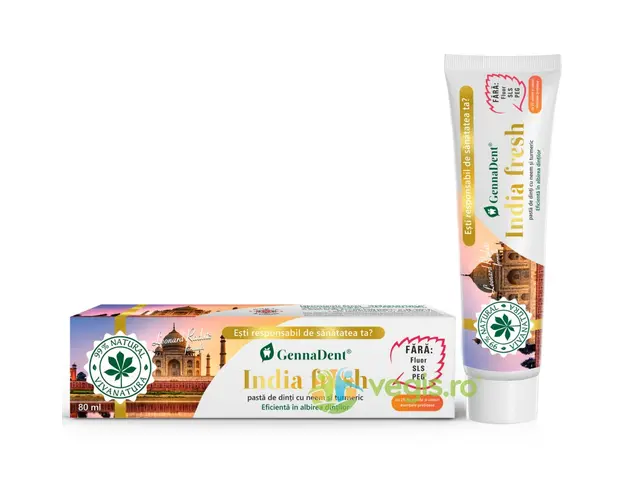 Pasta de Dinti GennaDent India Fresh cu Neem si Turmeric 80ml