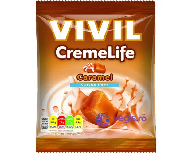Bomboane Cremoase cu Caramel fara Zahar 60g