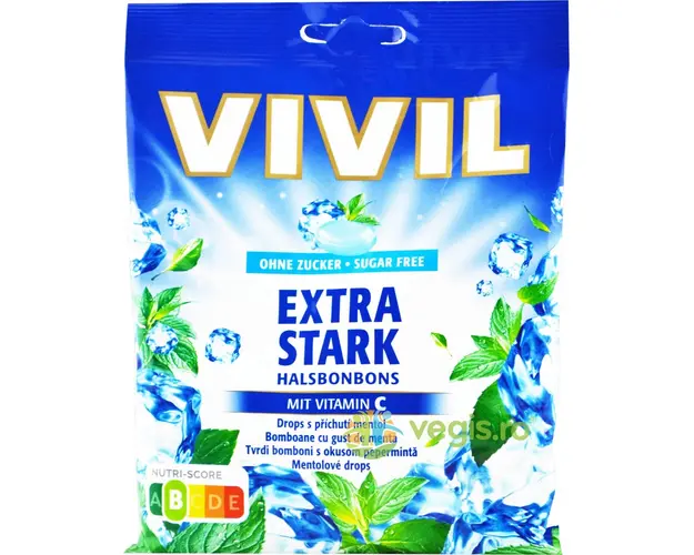 Bomboane cu Gust de Menta si Vitamina C fara Zahar 60g