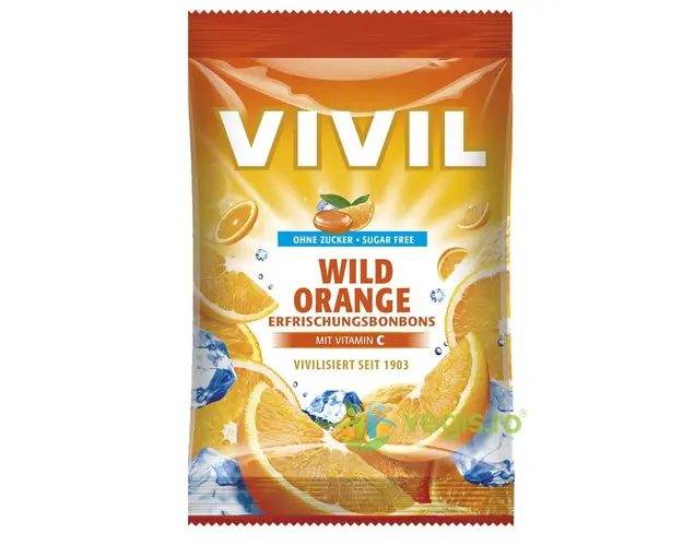 Bomboane cu Portocala Amara si Vitamina C fara Zahar 60g