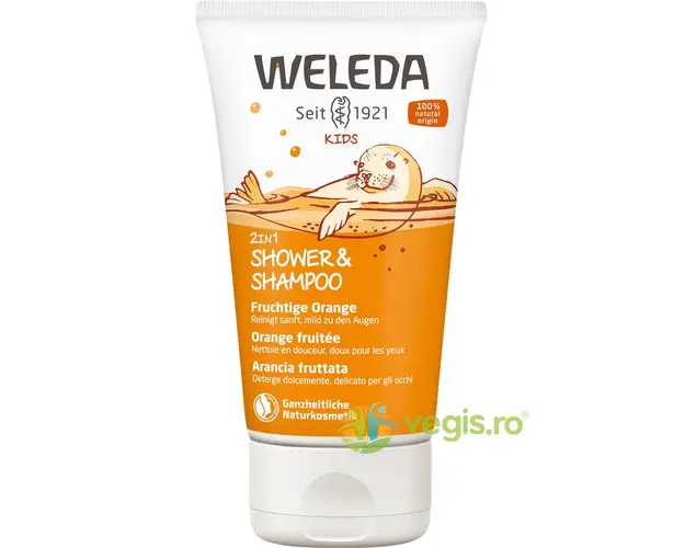 Gel de Dus si Sampon 2in1 pentru Copii cu Aroma de Portocale 150ml