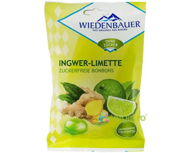 Bomboane cu Ghimbir si Limeta fara Zahar 75g