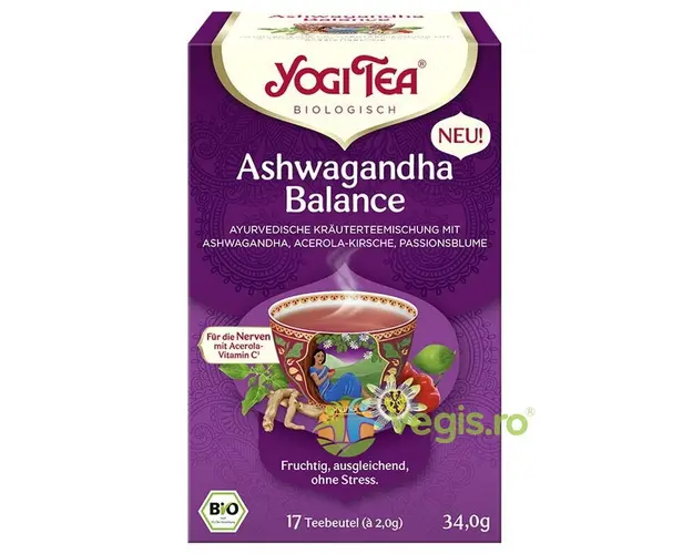 Ceai de Plante si Condimente Ashwagandha Balance Ecologic/Bio 17 pliculete