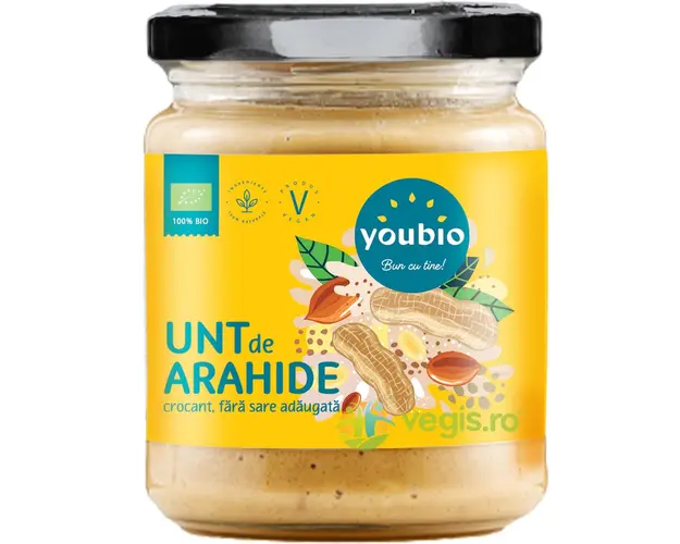 Pasta de Arahide Crocanta fara Sare Adaugata Ecologica/Bio 250g