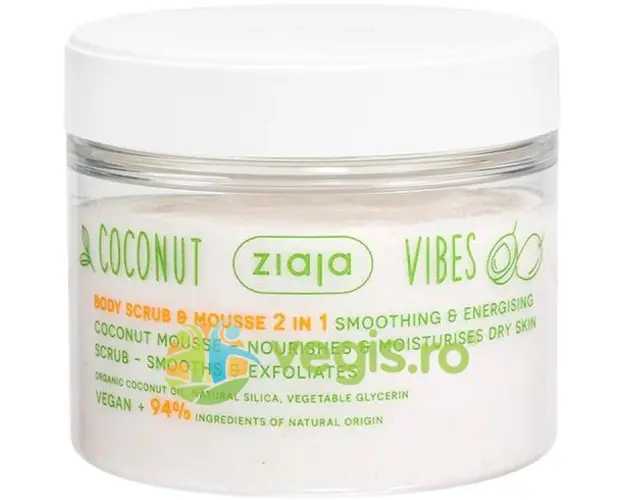 Scrub si Mousse de Corp 2in1 pentru Netezire si Exfoliere Coconut Vibes 270ml
