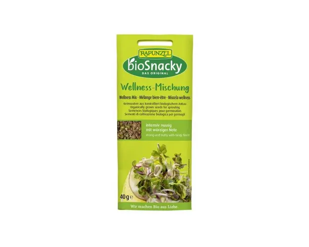 Amestec Wellness de seminte pentru germinat, BioSnacky, 40g - Rapunzel