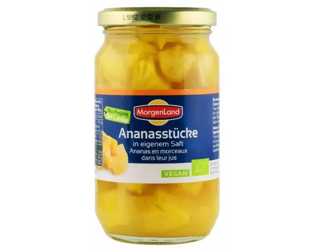 Ananas bucati in suc propriu 350g - Morgenland