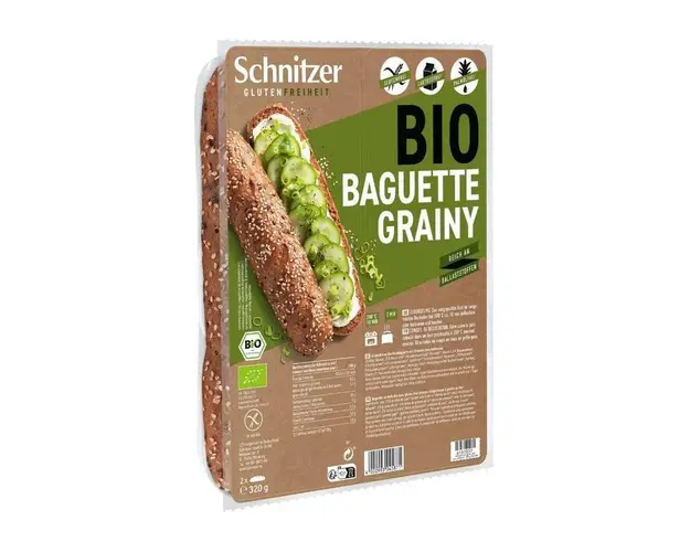 Baghete fara gluten, cu seminte, eco-bio, 320 g, Schnitzer