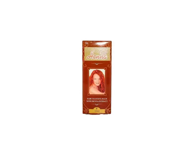 Balsam colorant pentru par nr. 6, nuanta rosu titan, 75g - Henna Sonia