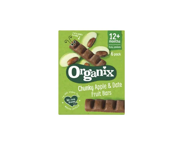 Batoane din curmale si mere Goodies, +12 luni, eco-bio, 6buc - Organix