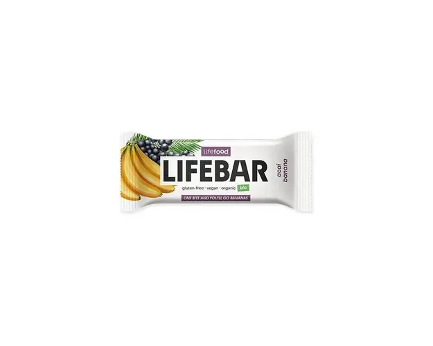 Baton cu acai si banane raw eco-bio 40g - Lifebar Plus