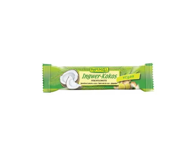 Baton cu ghimbir si cocos VEGAN, eco-bio, 40g - Rapunzel