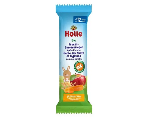 Baton cu mere si morcovi pentru copii, + 12 luni, eco-bio, 25 g, Holle