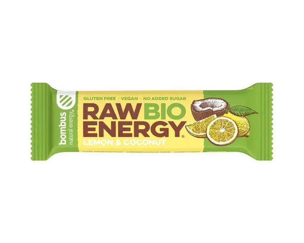 Baton energizant cu lamaie si nuca de cocos, eco-bio, 50g - Bombus