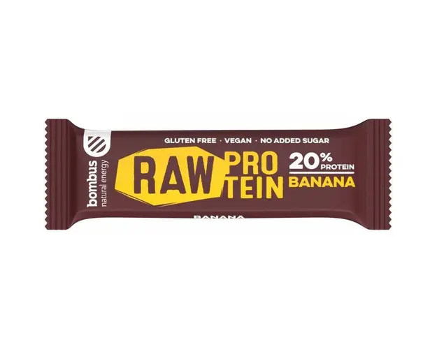 Baton proteic cu banane, 20% proteine, eco-bio, 50g - Bombus