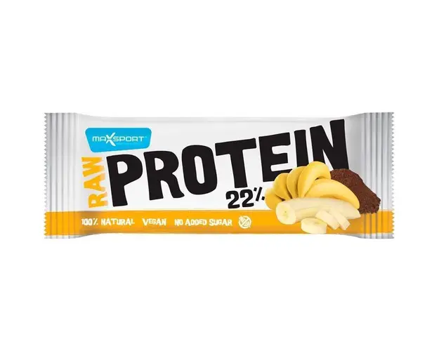 Baton proteic cu banane si cacao raw Protein 22%, 50g MAX SPORT