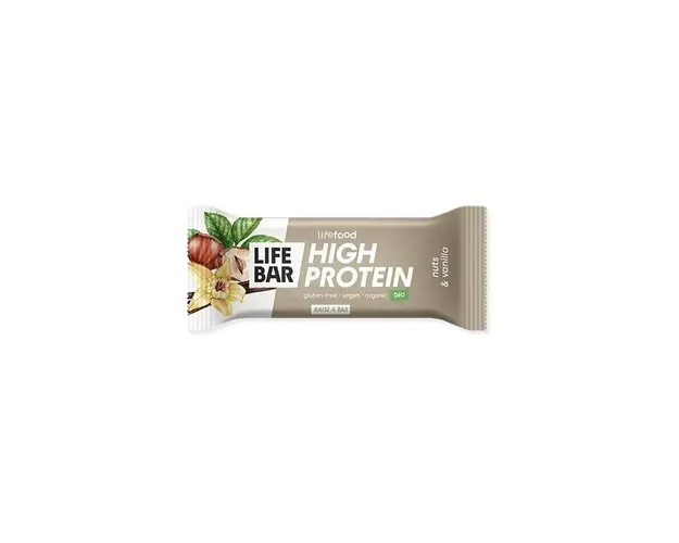 Baton proteic cu nuci si vanilie raw, fara gluten, eco-bio, 40g -
