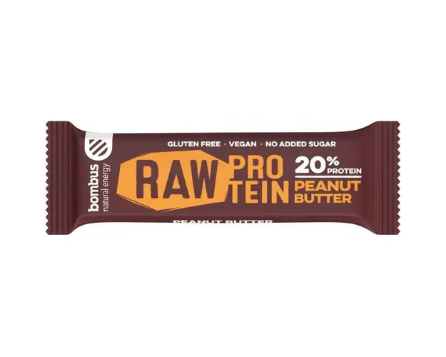 Baton proteic cu unt de arahide, 20% proteine, eco-bio, 50g - Bombus
