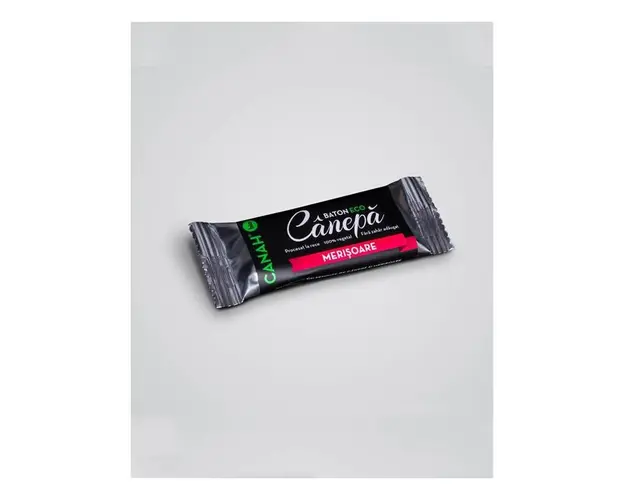Baton raw bio cu seminte de canepa si merisoare 48g CANAH