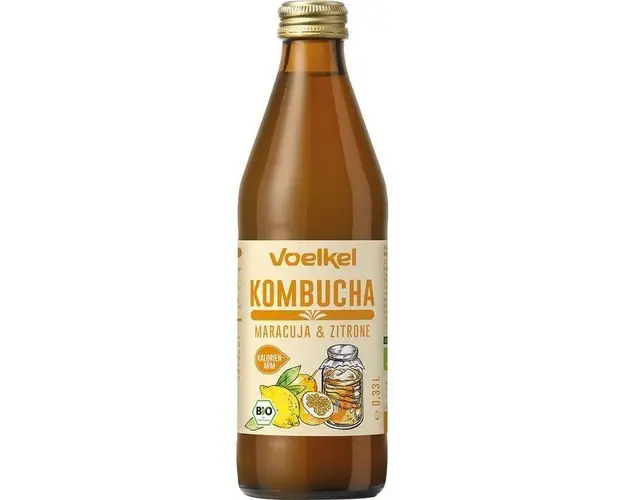 Bautura de kombucha cu maracuja si lamaie, eco-bio, 330ml - Voelkel