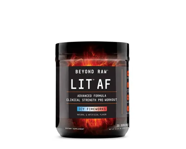 Beyond Raw® LIT AF™, Pre-Workout, cu Aroma de Icy Fireworks, 443.6g -
