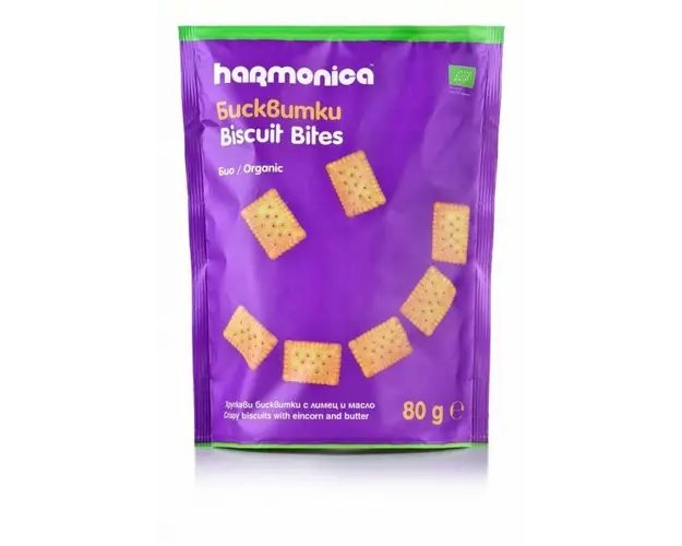 Biscuiti bites, eco-bio, 80g - Harmonica