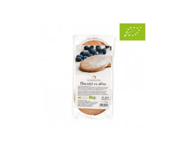 Biscuiti cu crema de afine eco-bio - 175g  Longevita