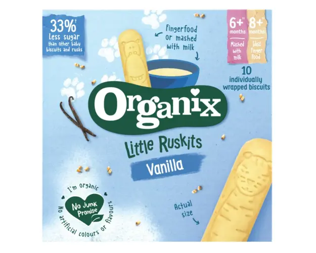 Biscuiti cu vanilie pentru sugari, +6 luni, eco-bio, 60g - Organix